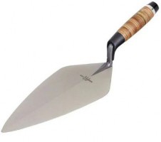 Marshalltown M3312L 12\" Brick Trowel Narrow London - Leather Handle